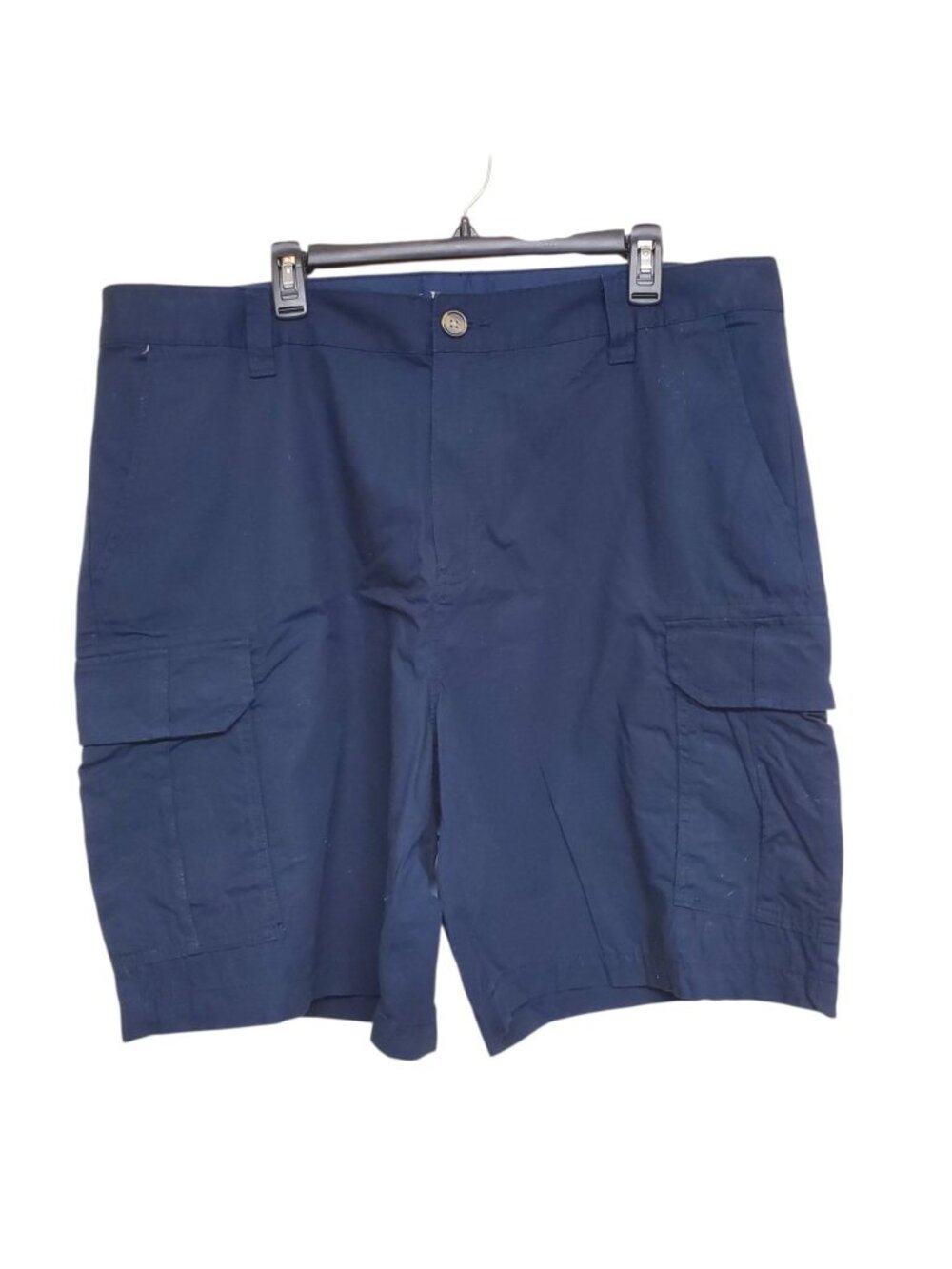 Saddlebred Men Navy Blue Ripstop Preppy 9" Cargo Hiking Dad Shorts Waist Size 40